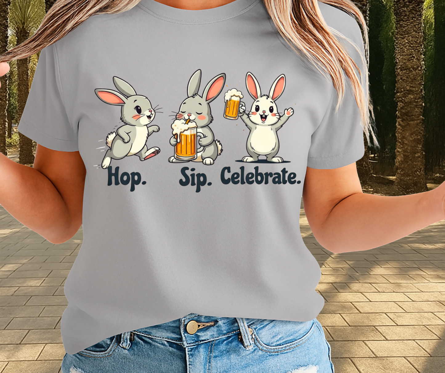 Hop Sip Celebrate Beer Lover Graphic Shirt - Cute Easter Clothing