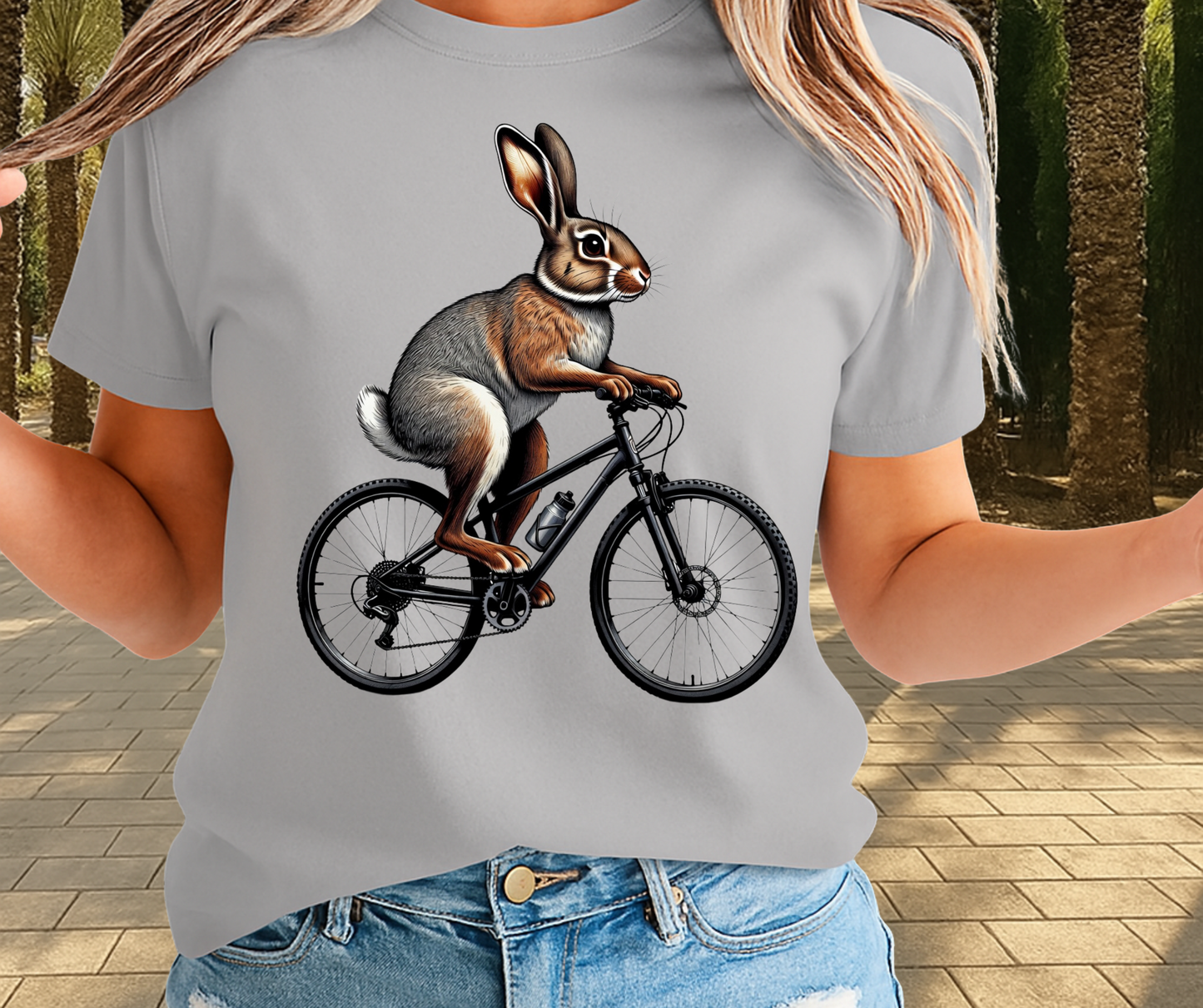 Bunny On A Bi-Cycle Shirt  - Cute Easter Apparels