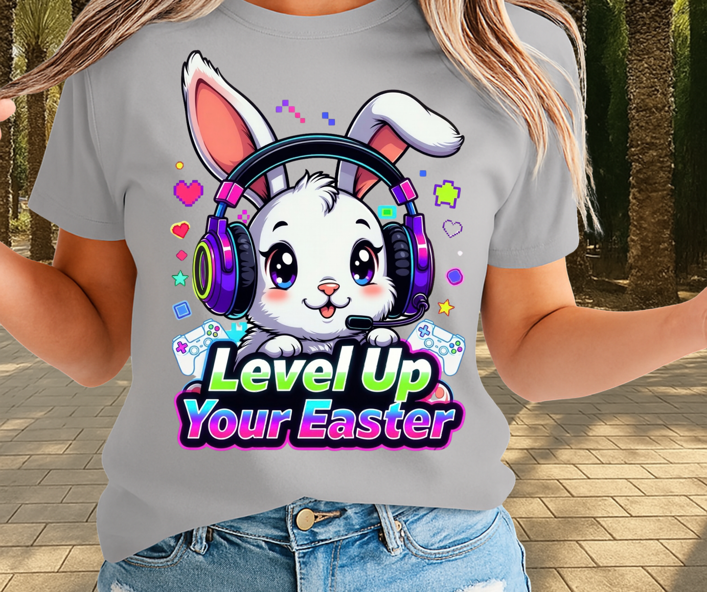 Level Up Your Easter Graphic Shirt - Cute Easter Clothing