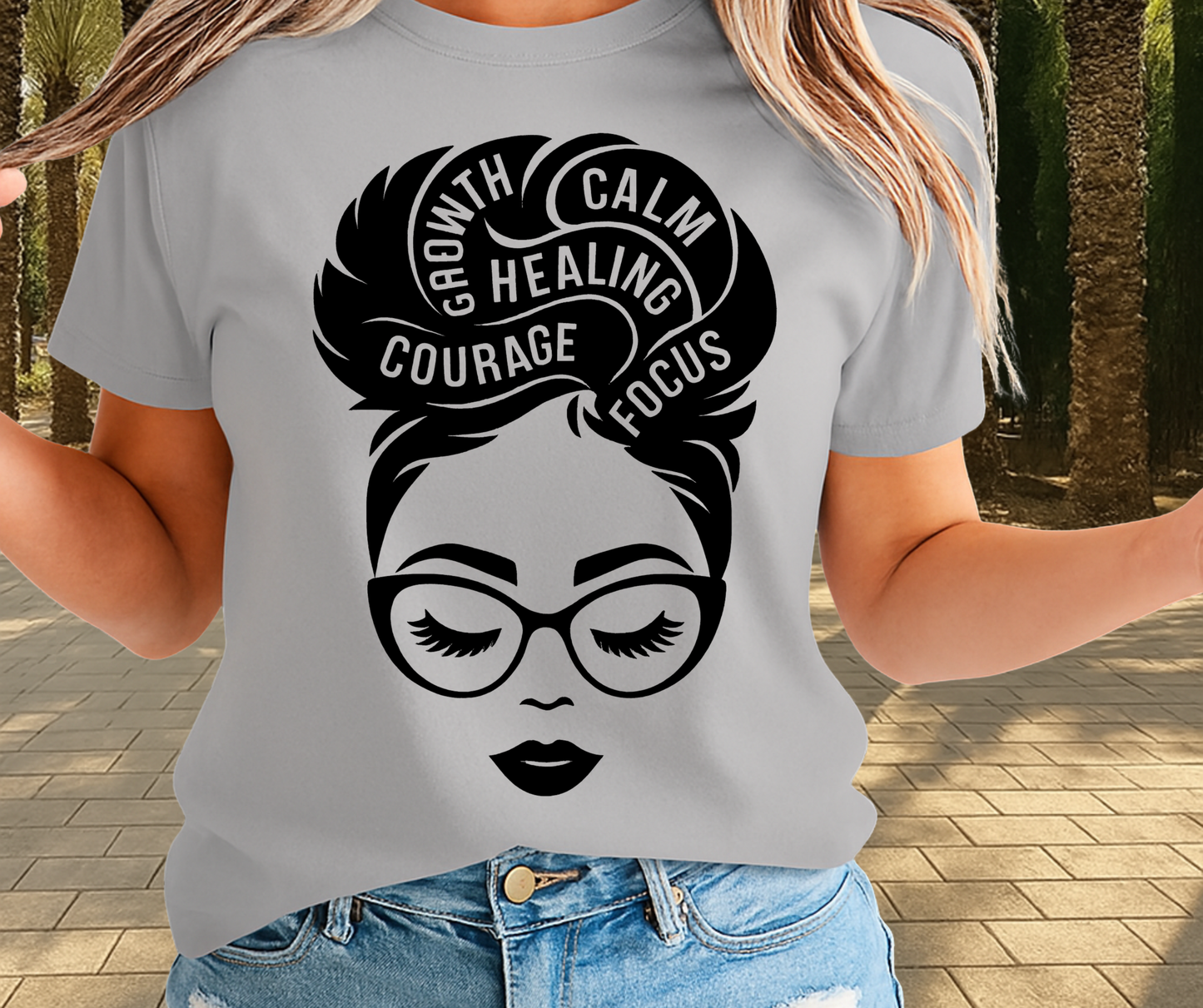 Growth Calm Healing Courage Graphic Tee - African Pride Shirt