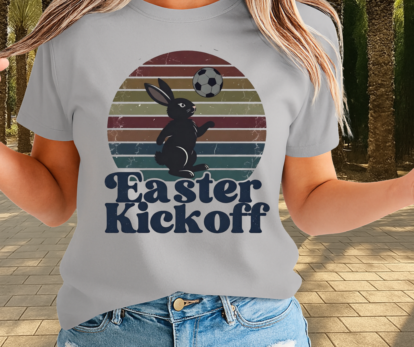 Easter Kickoff Soccer Fan Graphic Shirt - Cute Easter Clothing