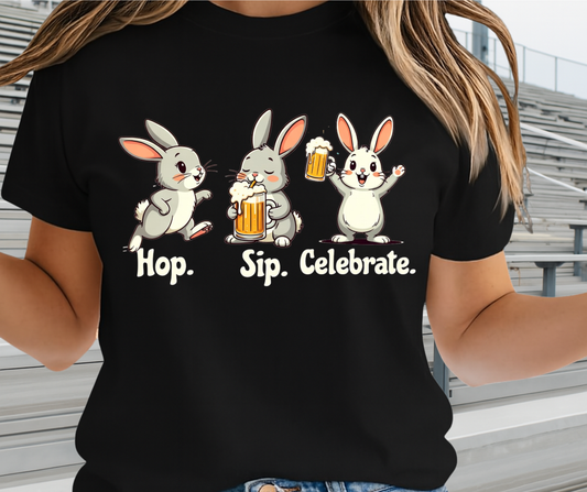 Hop Sip Celebrate Beer Lover Graphic Shirt - Cute Easter Clothing