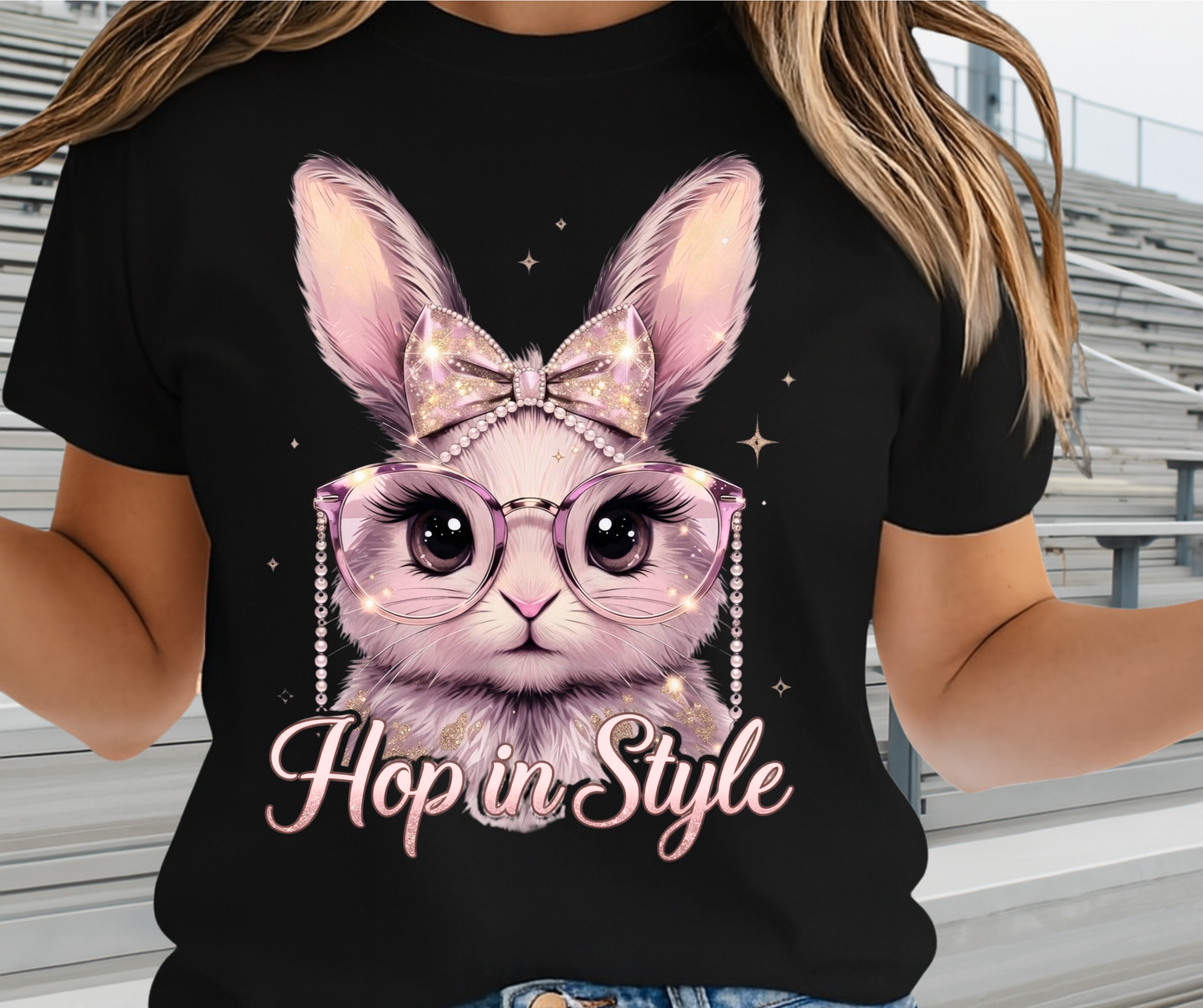 Hop In Style Bunny Graphic Shirt - Cute Easter Clothing