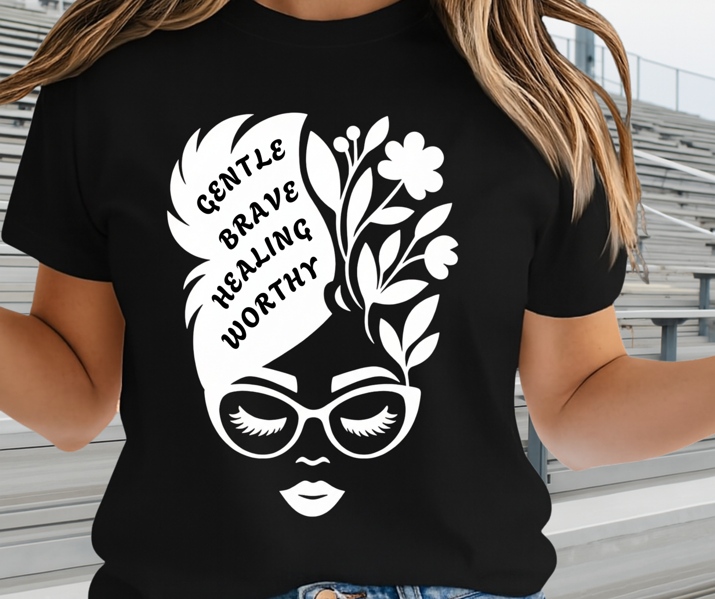 Gentle Brave Healing Worthy Graphic Tee - African Pride Shirt