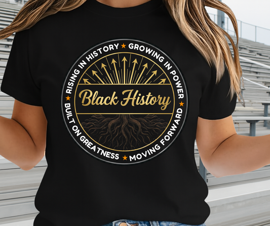 Black History Growing In Power Graphic Tee - African Pride Shirt
