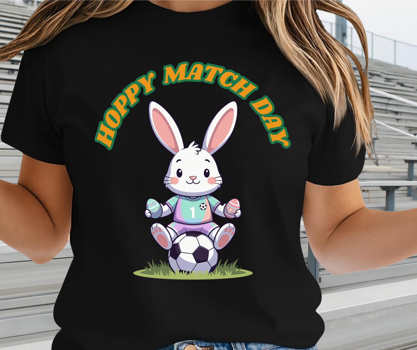 Hoppy Match Day Graphic Shirt - Cute Easter Clothing