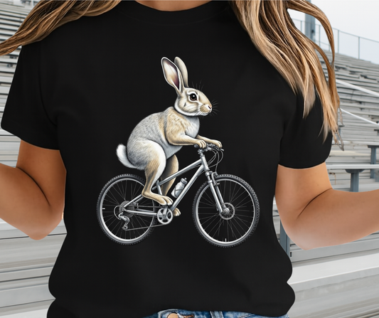 Bunny On A Bi-Cycle Shirt  - Cute Easter Apparels