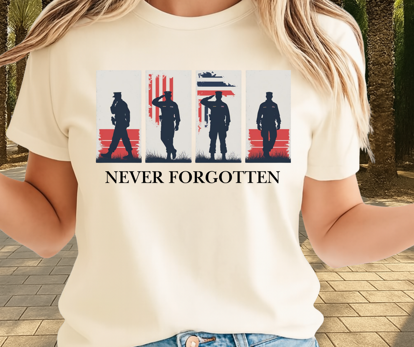 Never Forgotten American Pride Shirt -  Memorial Day Graphic Tee