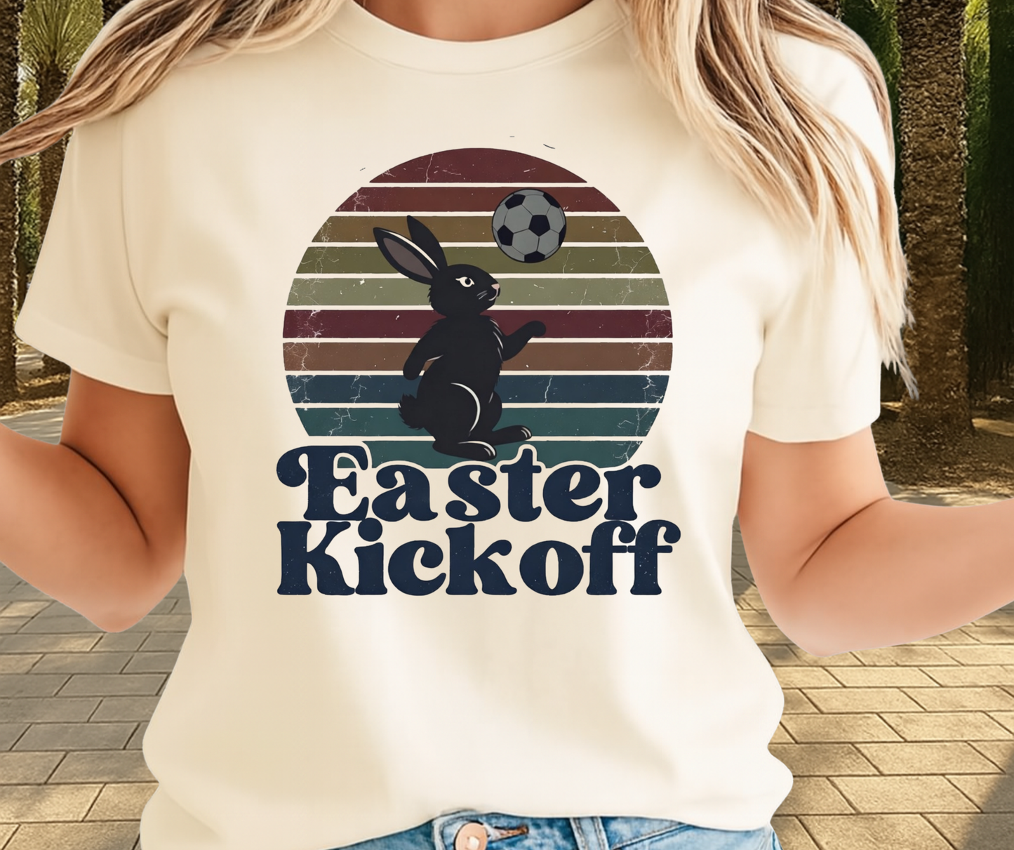 Easter Kickoff Soccer Fan Graphic Shirt - Cute Easter Clothing