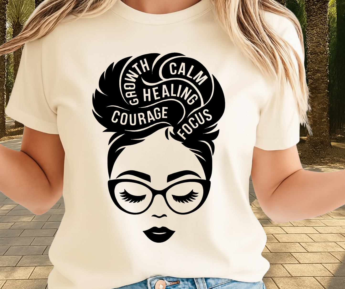 Growth Calm Healing Courage Graphic Tee - African Pride Shirt
