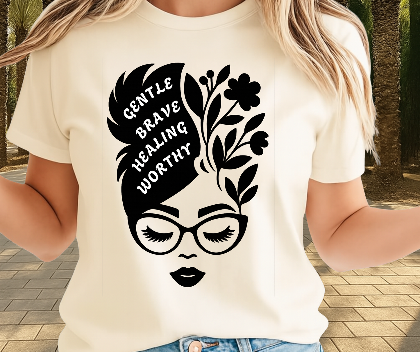 Gentle Brave Healing Worthy Graphic Tee - African Pride Shirt