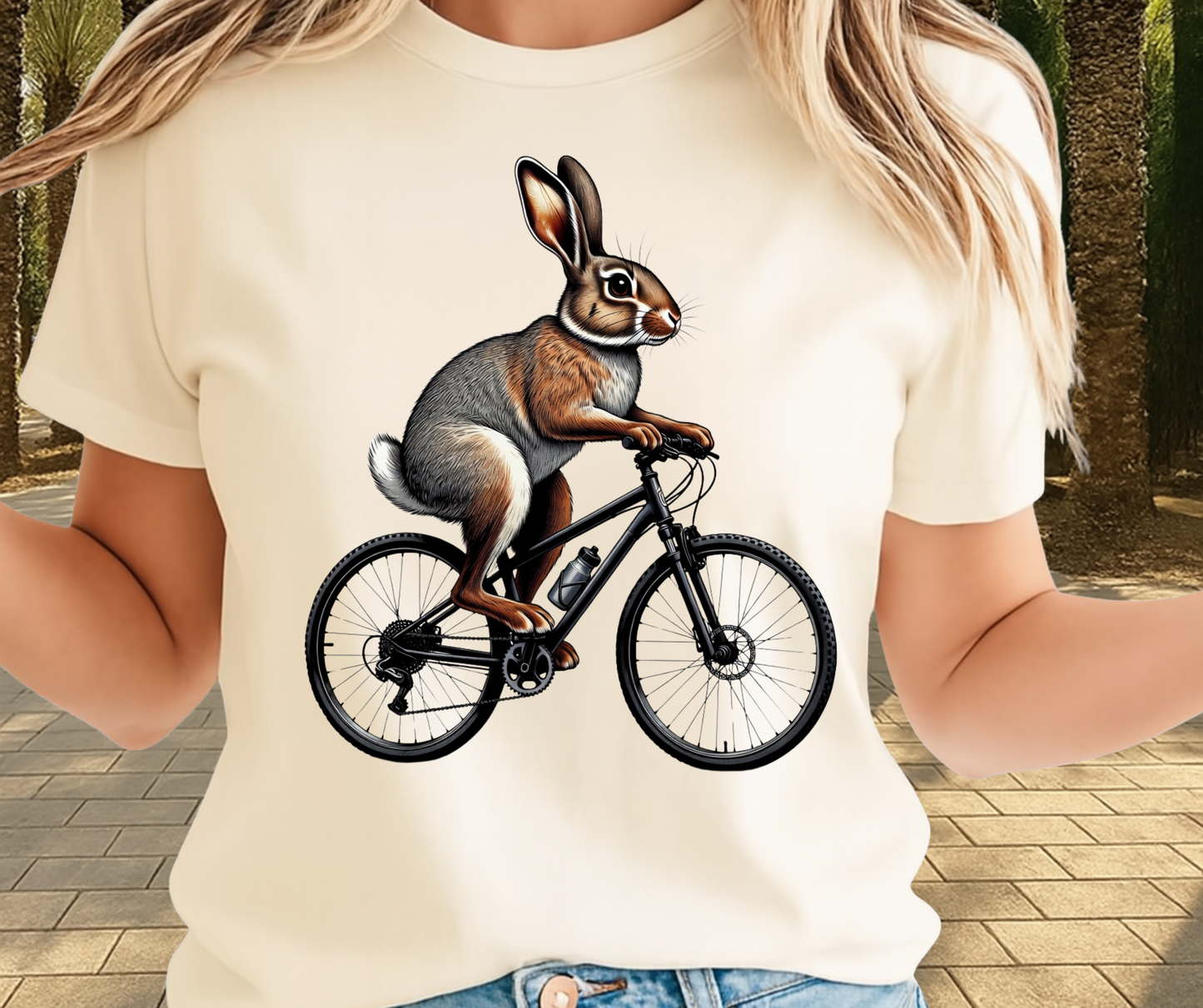Bunny On A Bi-Cycle Shirt  - Cute Easter Apparels