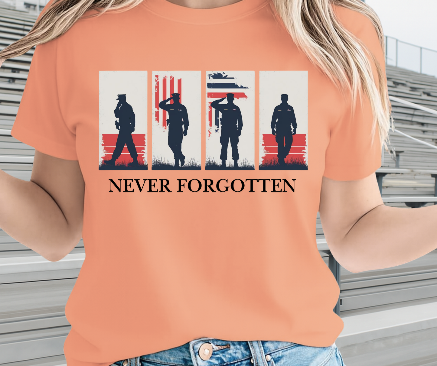 Never Forgotten American Pride Shirt -  Memorial Day Graphic Tee