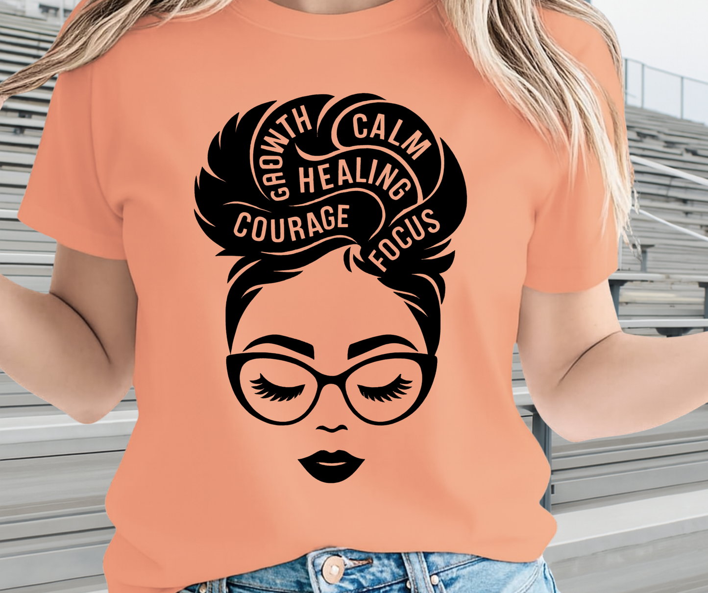 Growth Calm Healing Courage Graphic Tee - African Pride Shirt