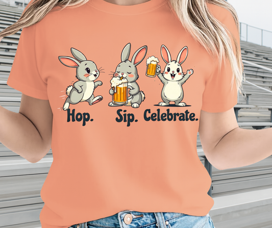 Hop Sip Celebrate Beer Lover Graphic Shirt - Cute Easter Clothing