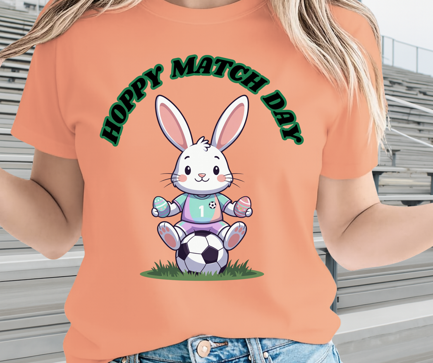 Hoppy Match Day Graphic Shirt - Cute Easter Clothing