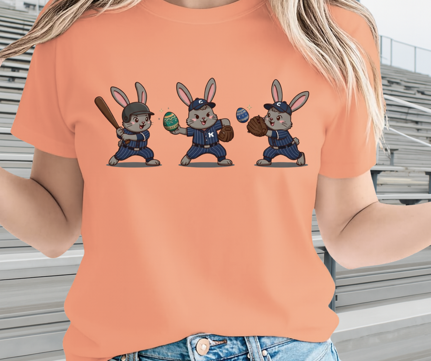 Bunny Crew Graphic Shirt - Cute Easter Clothing