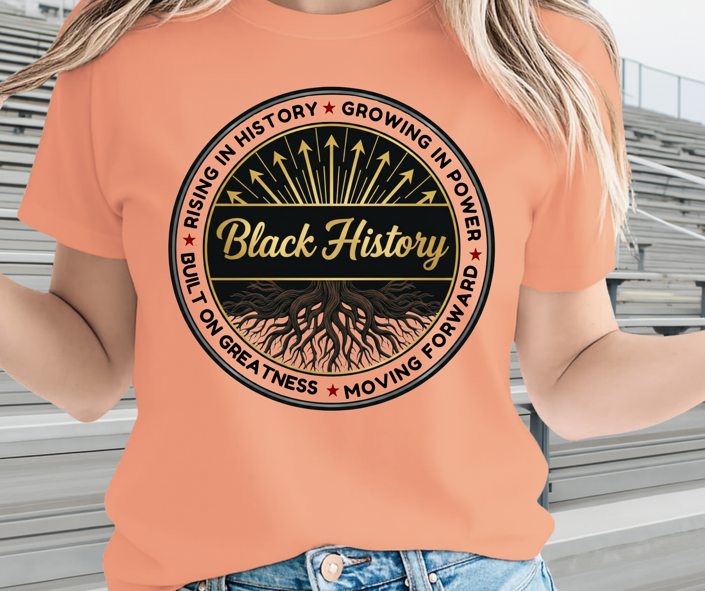 Black History Growing In Power Graphic Tee - African Pride Shirt