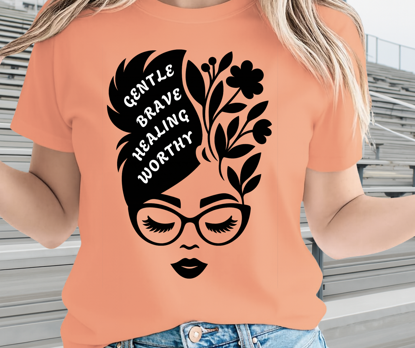 Gentle Brave Healing Worthy Graphic Tee - African Pride Shirt