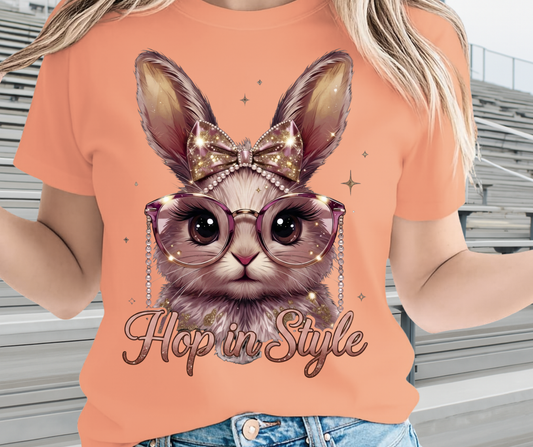 Hop In Style Bunny Graphic Shirt - Cute Easter Clothing