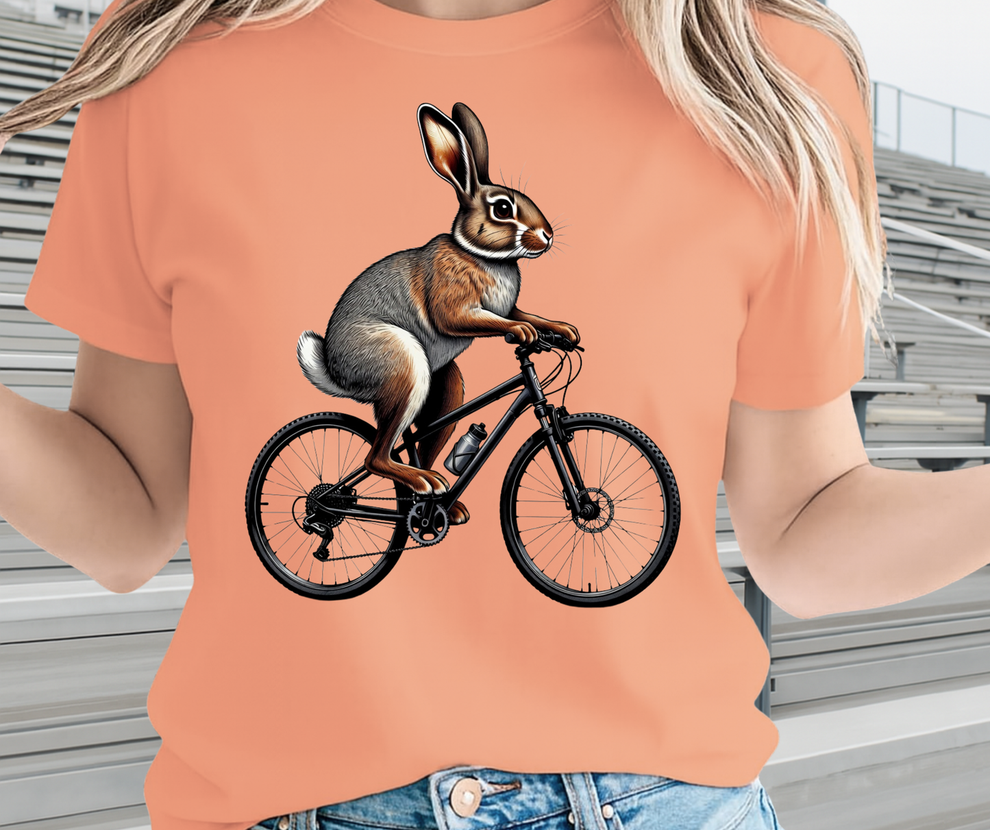 Bunny On A Bi-Cycle Shirt  - Cute Easter Apparels