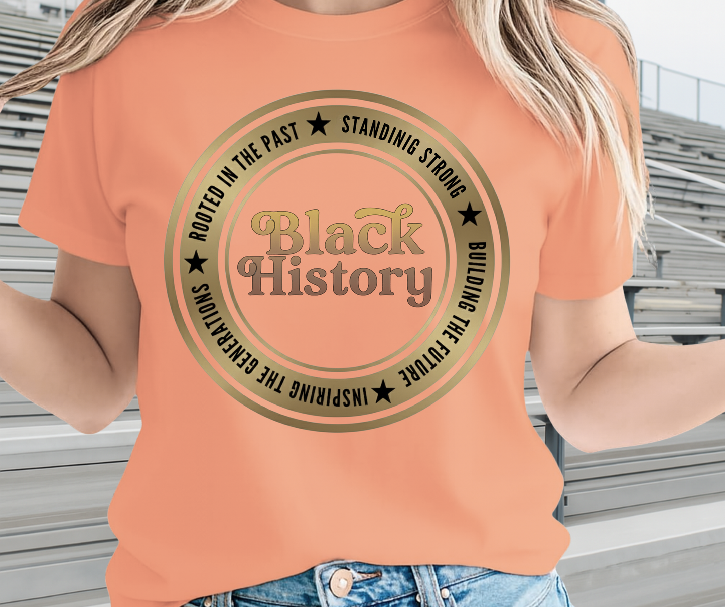 Black History Standing Strong Graphic Tee - African Pride Shirt