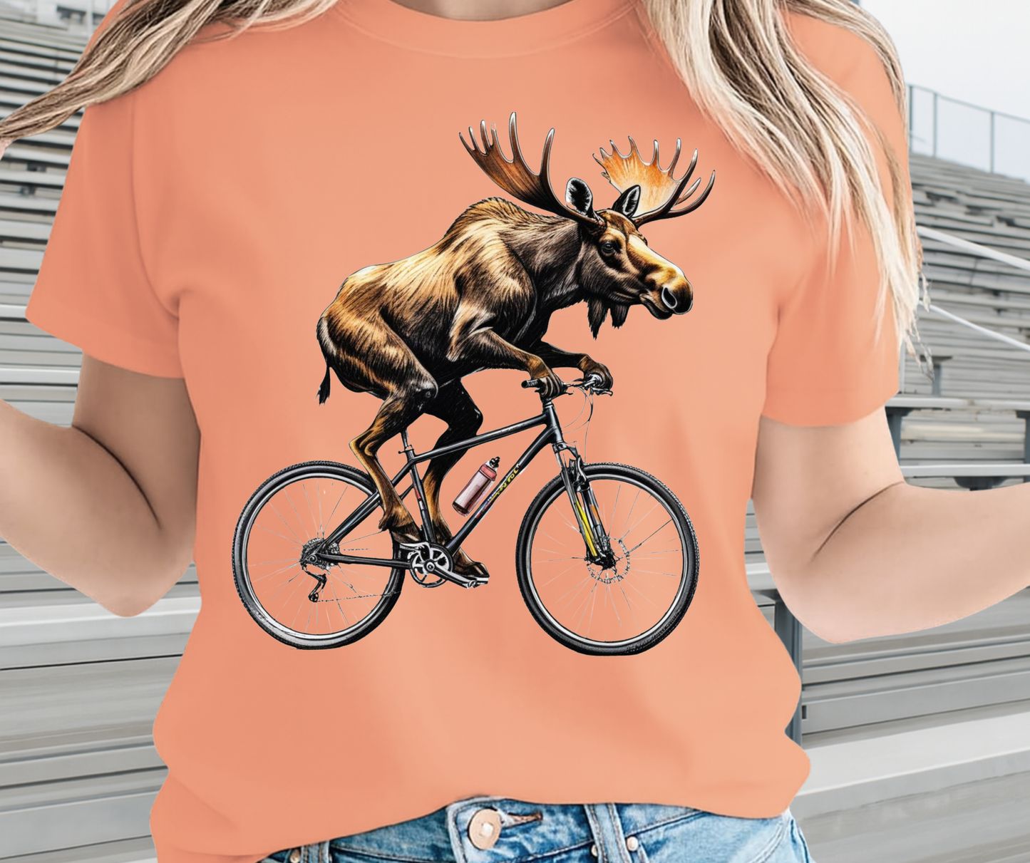 Moose On A Bicycle Shirt  -  Unisex Funny and Sarcastic T-Shirt
